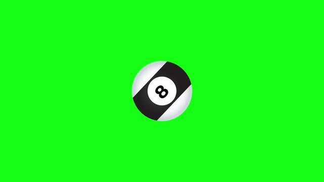 8 ball animation green screen background video