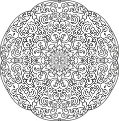 Mesmerizing Kaleidoscope Mandala Coloring Page for Adults - Intricate Geometric Patterns for Stress Relief & Creativity