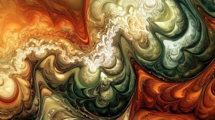 Intricate abstract design with flowing colors.