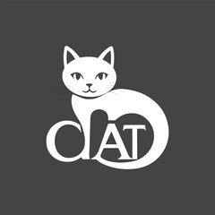 Cute cartoon cat illustration vector design.