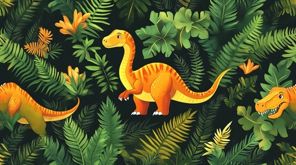 dinosaurs in the forest