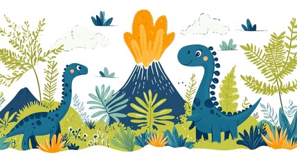 dinosaurs in the forest