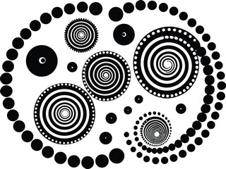 Adobe Illustrator Artwork Set of spiral elements. Funnel icon collection. Black spiral decoration
