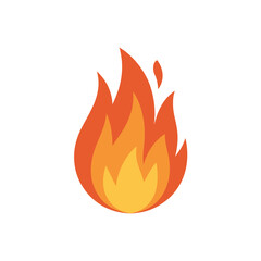 Fiery Flame Emoji Icon vector Art & Illustration