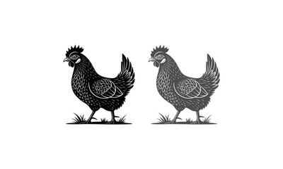 a-chicken-vector-black transparent live chicken- (3).ai