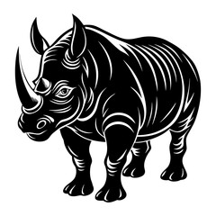Fototapeta premium A Rhinoceros vector silhouettes