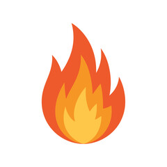 Fiery Flame Emoji Icon vector Art & Illustration