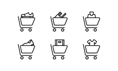 shopping cart icon set