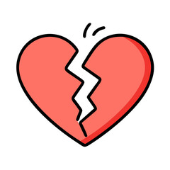 Obraz premium red heart break icon