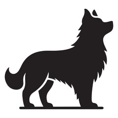 Silhouette of Sitting Dog - Black Pet Vector Illustration