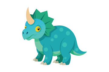 triceratops vector cartoon illustration isolated on white background