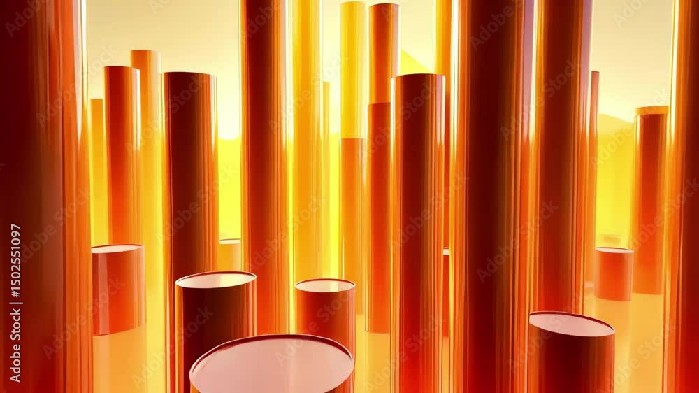 Poster dynamic abstract animated motion graphic background with vibrant orange hues, abstract animated moti