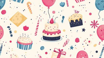 birthday seamless pattern