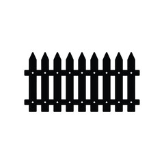 Simple Picket Fence Silhouette vector Art & Illustration