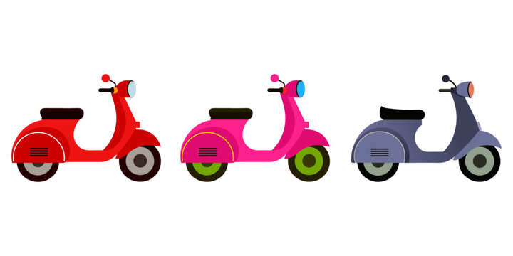 perfect retro scooter vector motobike vintage red classic motorcycle  