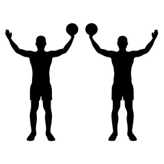 Volleyball Game Male  Player in Action black Silhouette vector set