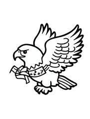 Realistic Bald Eagle Outline – Printable American Wildlife Coloring Page