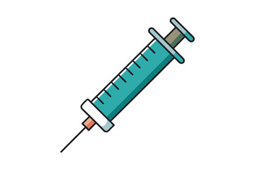 Fototapeta premium syringe flat style vector isolated on white background