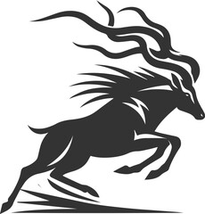 Wild animal antelope illustration silhouette vector