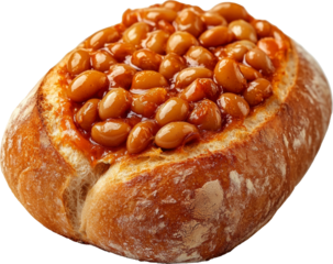 baked bean with bread 