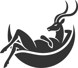 Wild animal antelope illustration silhouette vector