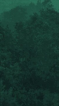 Pixelated animation of tree leaves moving in the wind. Stylized with dithering effect. Great for retro-themed projects, textures, backgrounds, or visual experiments.