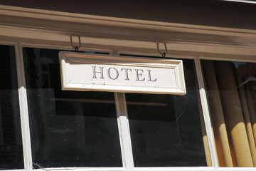 Hotel sign accommodation signage exterior entrance vacation holiday