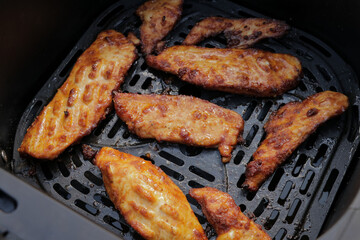Chicken grill airfryer barbecue bbq. Fresh juicy fried chicken dinner recipe cooking. 