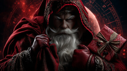 Santa Claus with a bag of gifts. Pop art retro vector illustration vintage kitsch 50s 60s