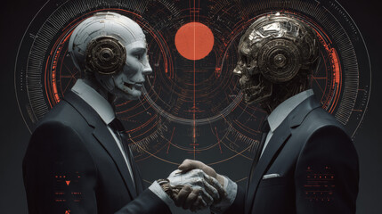 businessman handshake, a template without a head. Pop art retro vector illustration