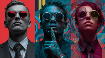 set of dreaming man, businessman and casual. Pop art retro vector illustration vintage kitsch