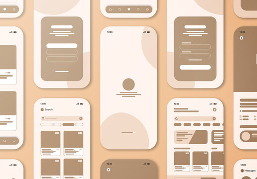 Digital Service Mobile Ui Wireframe Layout