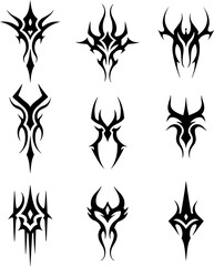 Naklejka premium Tribal Fire Tattoo Designs vector