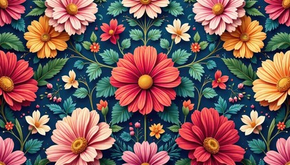 Obraz premium Intricate floral design, repeating seamlessly , beauty, dark