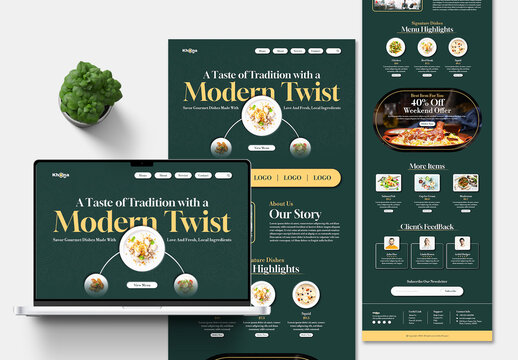 Modern Landing Page Design For A Restaurant