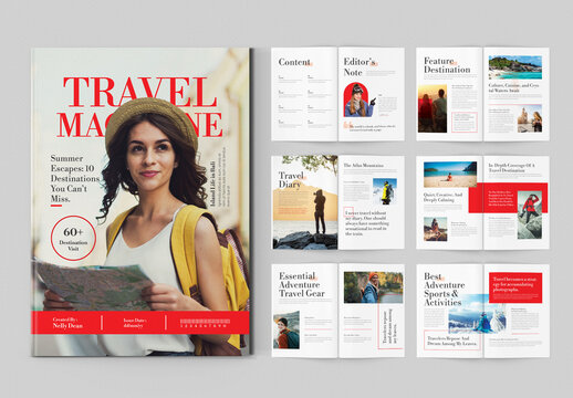 Modern Travel Magazine Layout Design
