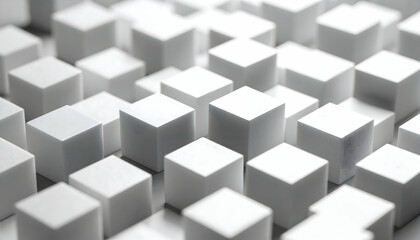 White Cubes Geometric Pattern Abstract Background