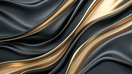 Luxury Black and Gold Abstract Fabric Waves Background abstract background fabric black gold luxury