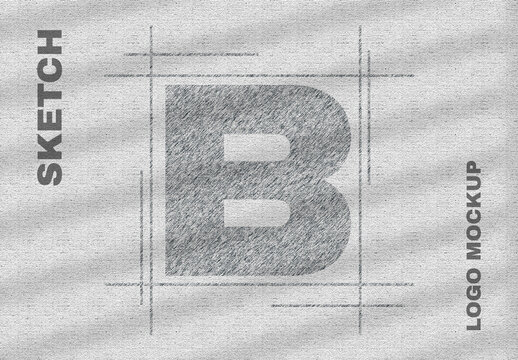 Sketch Logo Mockup on Paper Concept Design