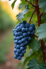 Fototapeta premium Blue grapes for red wine harvested in Hungary in autumn
