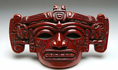 Ancient Mayan red mask