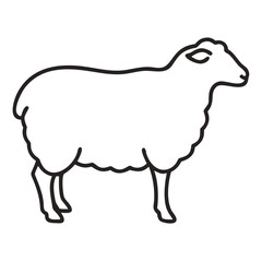 simple sheep Animal Thin Line  editable sheep Illustration
