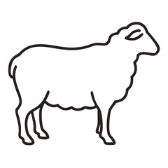 simple sheep Animal Thin Line  editable sheep Illustration
