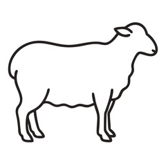 simple sheep Animal Thin Line  editable sheep Illustration
