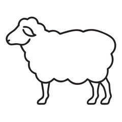 simple sheep Animal Thin Line  editable sheep Illustration
