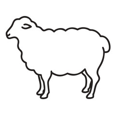 simple sheep Animal Thin Line  editable sheep Illustration
