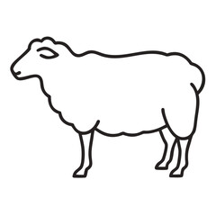 simple sheep Animal Thin Line  editable sheep Illustration
