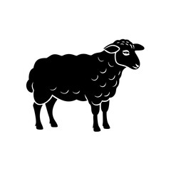 Woolly Black Sheep Silhouette  Graphic Art
