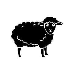 Woolly Black Sheep Silhouette  Graphic Art
