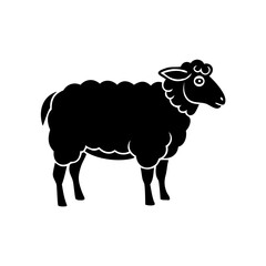 Woolly Black Sheep Silhouette  Graphic Art
